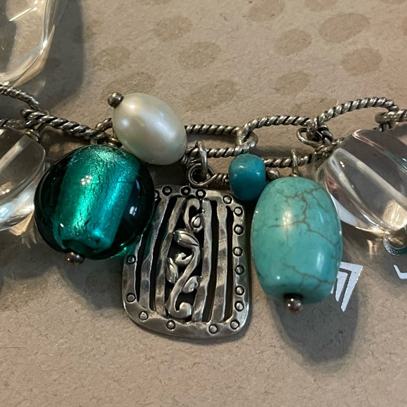 Silpada Turquoise Charm Girlfriends’ 2011 conference Stretch Bracelet - Picture 5 of 16